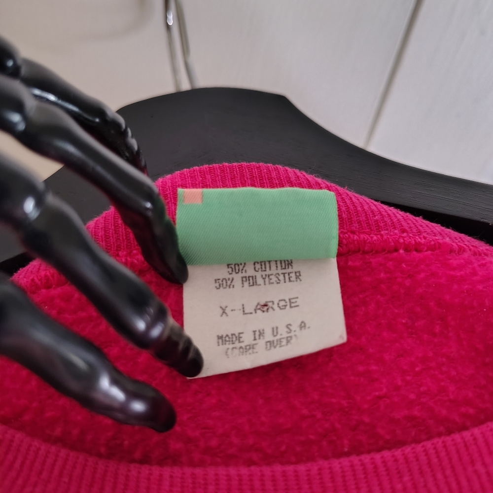 Vintage 80s Flamingo Las Vegas Crewneck Sweatshirt Hot Pink Women's Size XL - Picture 5 of 7